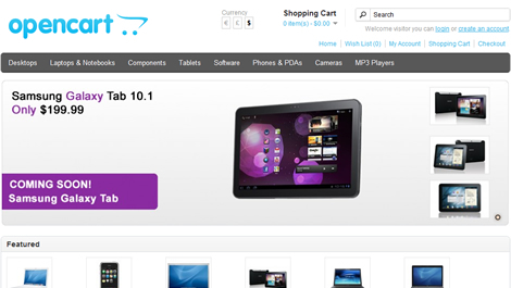 OpenCart Front End Preview