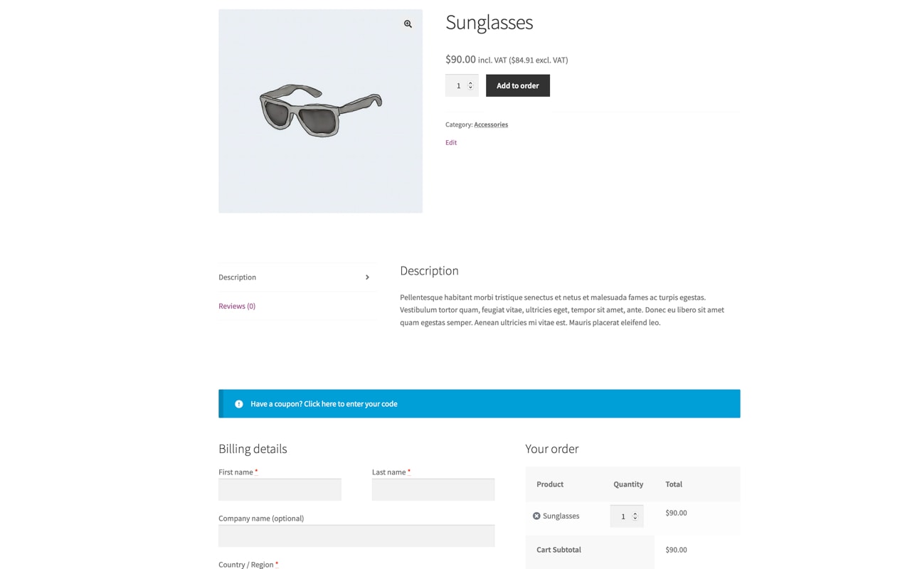 one-page checkout at the bottom of a product page Black Friday