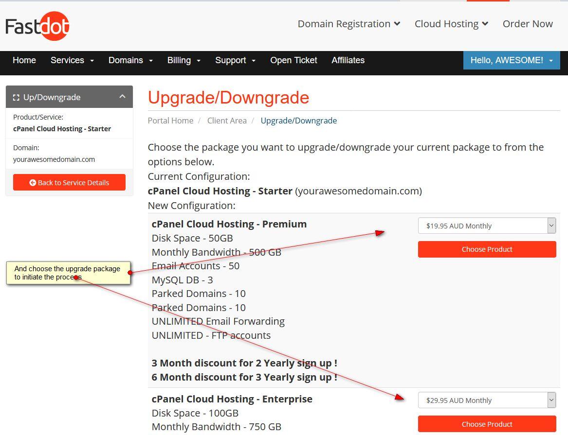 Upgrading your Hosting