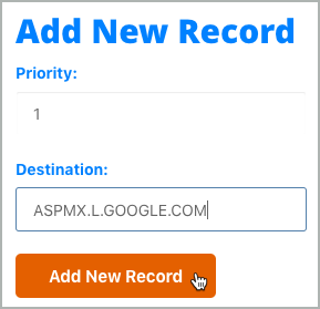 add Set up G Suite MX records