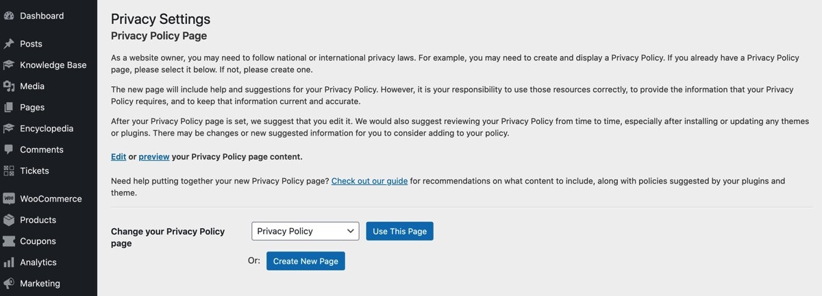 Create a Privacy Policy for WordPress Website