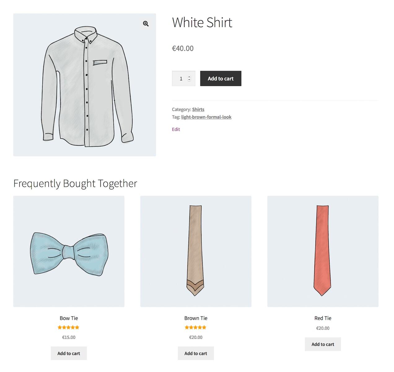 illustration of product recommendations on a product page